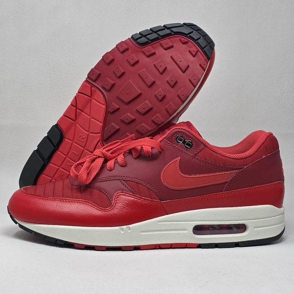 Nike Air Max 1 Red Crimson Sneakers Shoes Men's HQ3607-687 Size 11 New - Picture 1 of 10